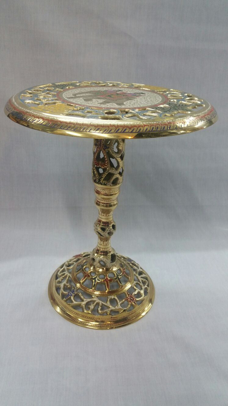 Vintage brass sales side table
