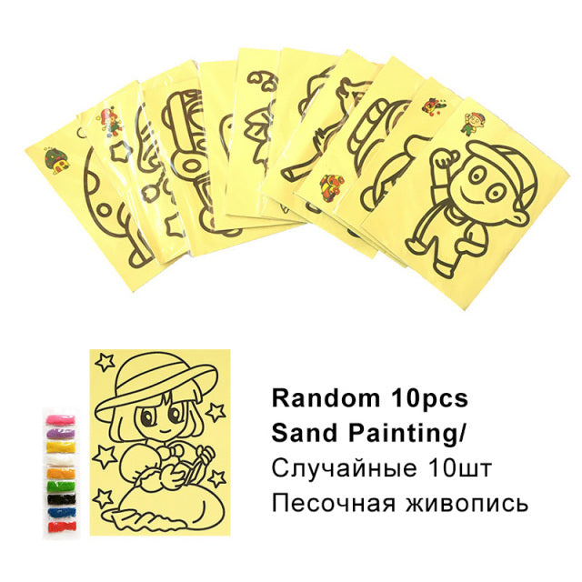 20Pcs Early Educational Learning Creative Drawing Toys for Children Magic  Scratch Art Doodle Pad Sand Painting Cards Gifts GYH