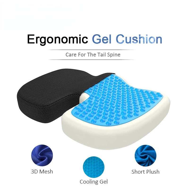 Gel Seat Cushion Support Pad for Chair & Car - Tailbone, Coccyx – Home  Goods Mall