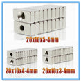 5 ~ 200 PCs 20x10x3 20x10x4 20x10x5 hole 4 N35 heavy duty block countersunk magnets Rare Earth Permanent Magnet 20*10*3-4